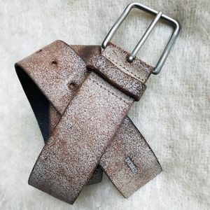 Diesel Distressed Leather Belt Made in Italy